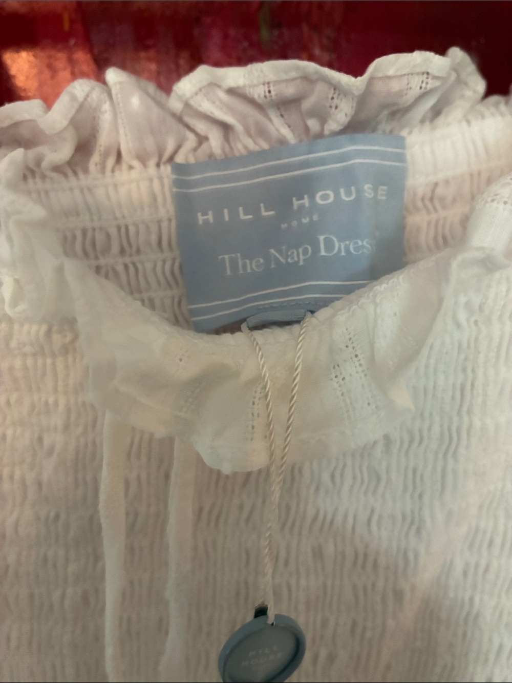 Hill House White Smocked Nap Dress with Ruffled Neck - Picture 5 of 7